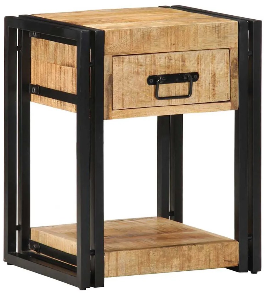 Mesa de cabeceira 40x35x50cm madeira de mangueira áspera maciça