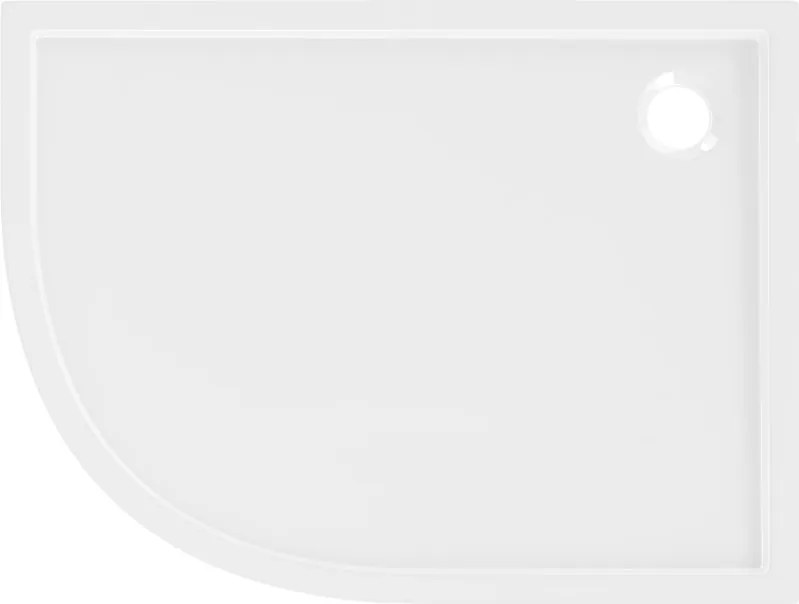 Mexen Flow Base de duche semicircular assimétrico slim direito 90 x 80 cm, branco brilho - 46Q108090R