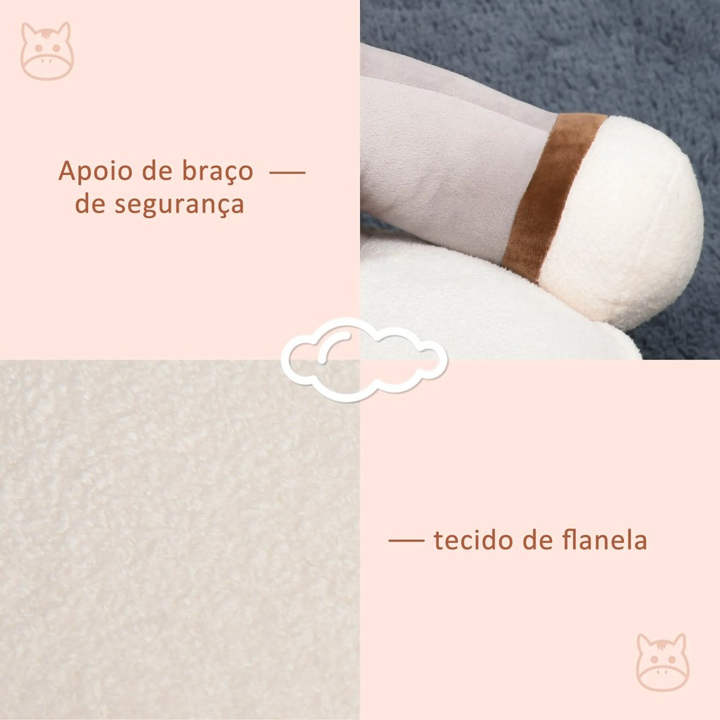 Mini sofá infantil para crianças acima de 18 meses em forma de burro com assento acolchoado 60x55x60cm cinza
