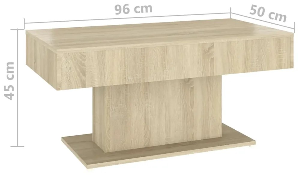 Mesa de centro 96x50x45 cm derivados de madeira carvalho sonoma
