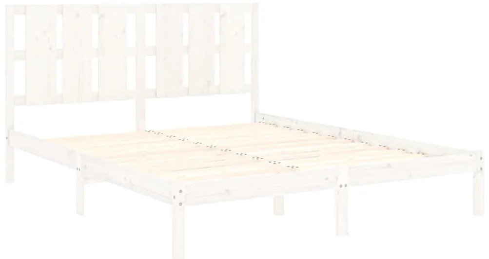 Estrutura de cama 160x200 cm madeira de pinho maciça branco