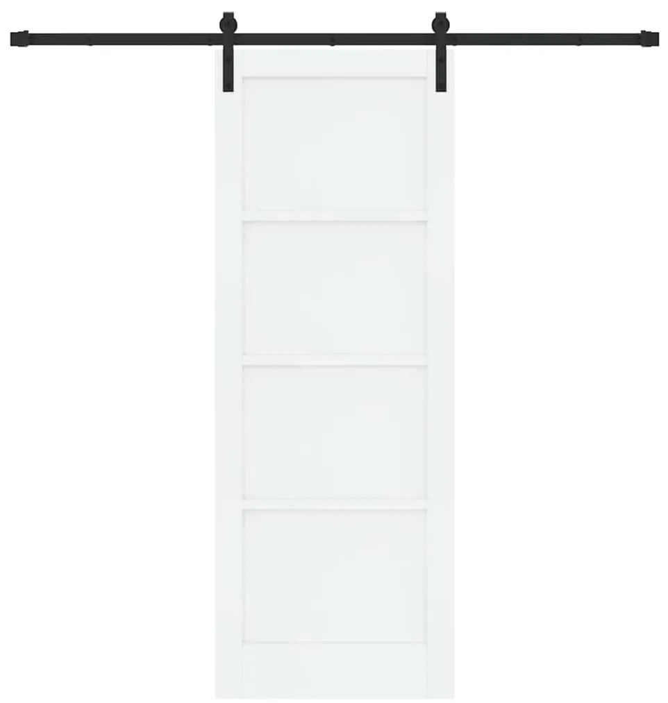 porta deslizante vidaXL com ferragens brancas 78x211 cm de madeira sól