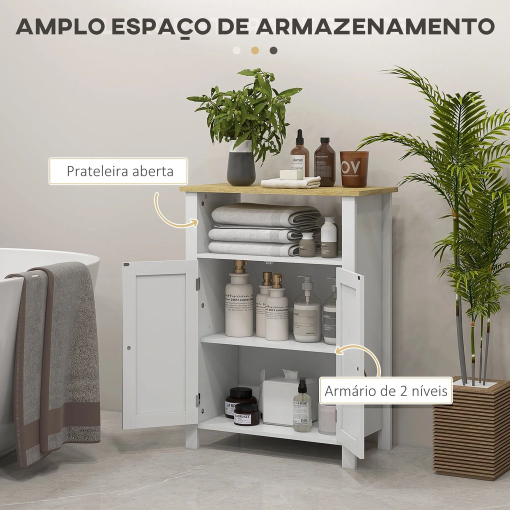 kleankin Móvel Casa de Banho Armário Casa de banho com 2 Portas Compar