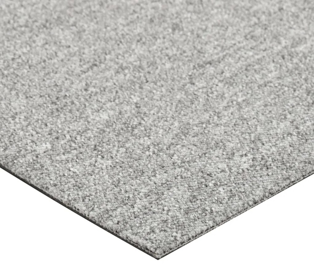 Ladrilhos carpete para pisos 20 pcs 5 m² 50x50cm cinzento-claro