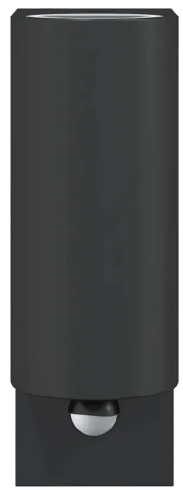 Candeeiros parede p/ exterior c/ sensor 2 pcs alumínio preto