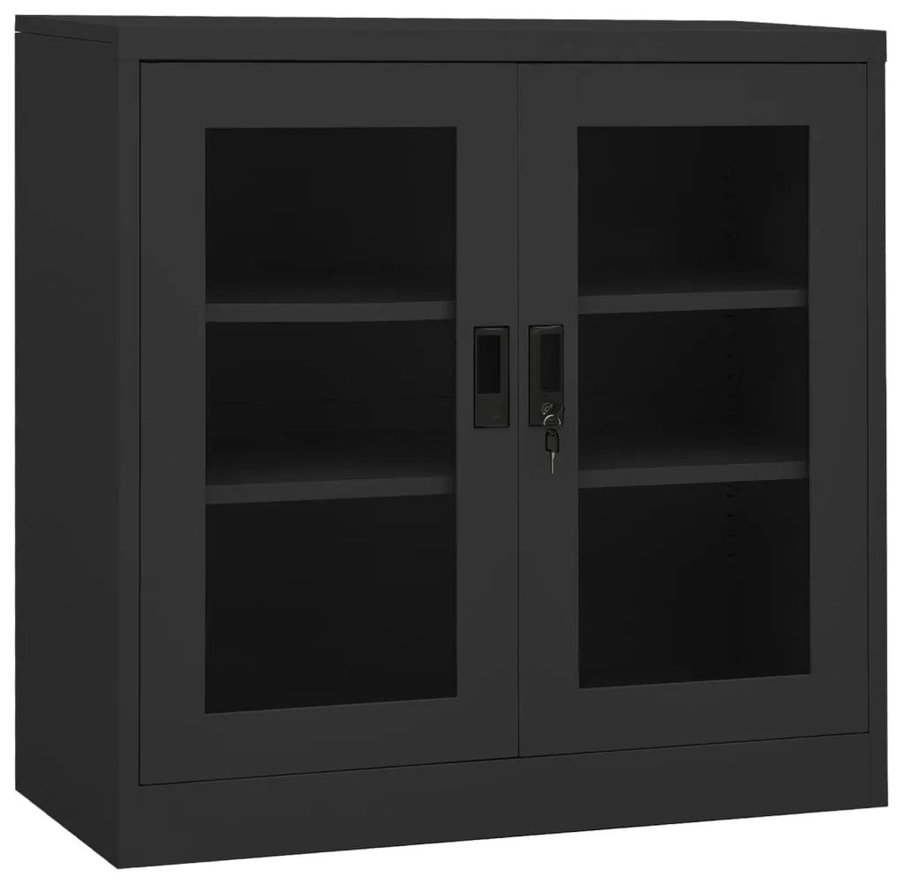 vidaXL Armário de escritório 90x40x90 cm aço antracite
