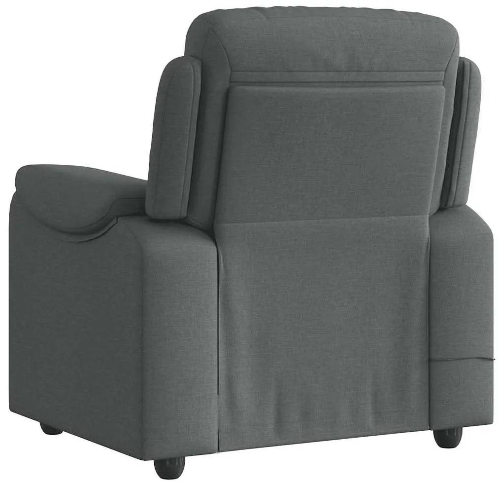 Poltrona de massagens reclinável tecido cinzento-escuro