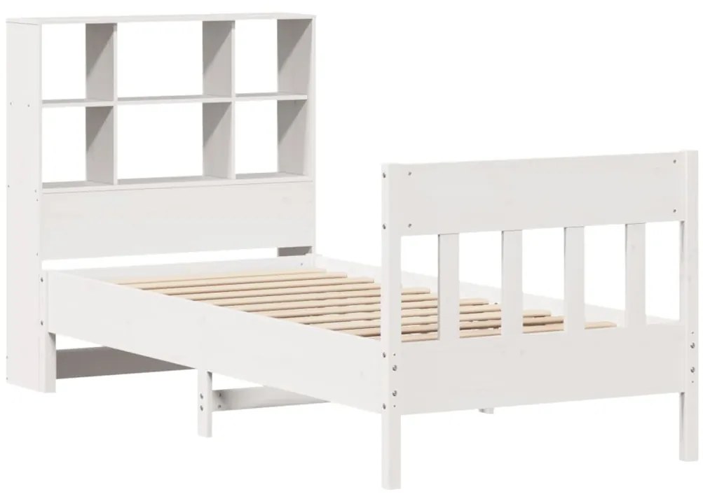 Cama sem colchão 90x200 cm madeira de pinho maciça branco