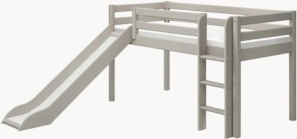 Cama alta para crianças em madeira de pinho com escorrega Classic