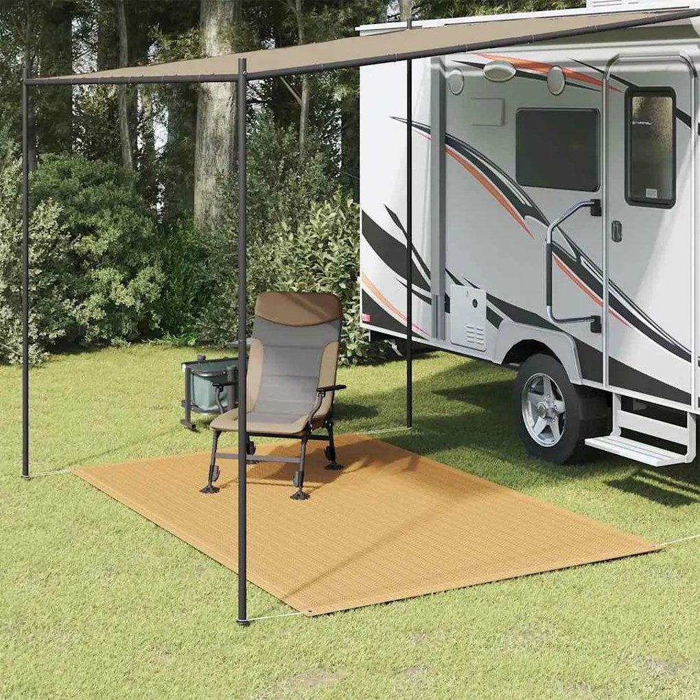 vidaXL Tapete de campismo para tenda 200x300 cm PEAD areia