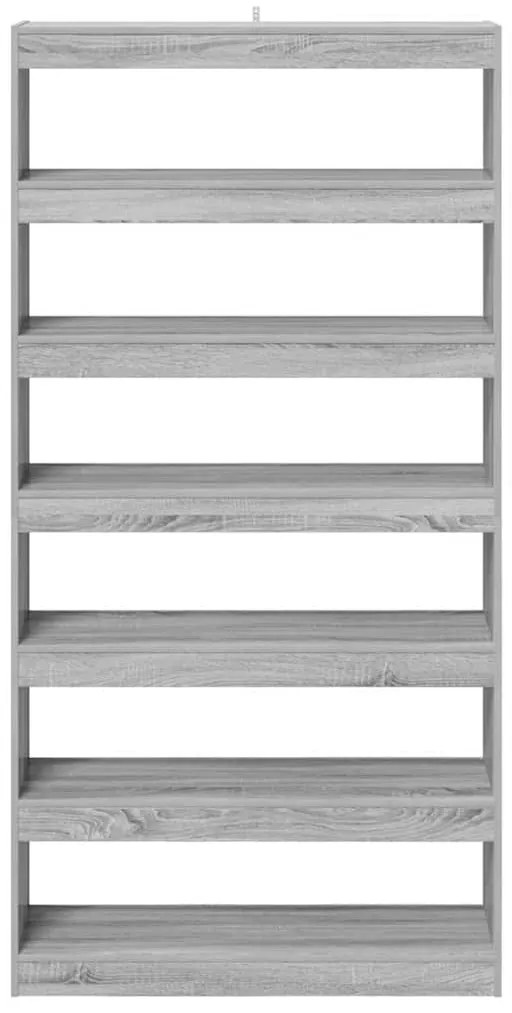 Estante/Divisória de Sala vidaXL em Preto Carvalho 100x30x198 cm em Ma
