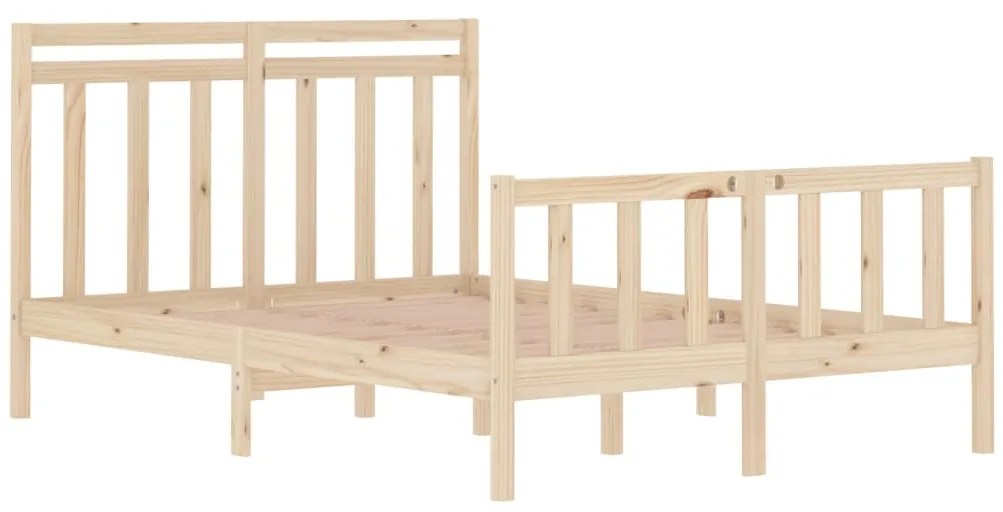 Estrutura de cama 140x190 cm madeira maciça