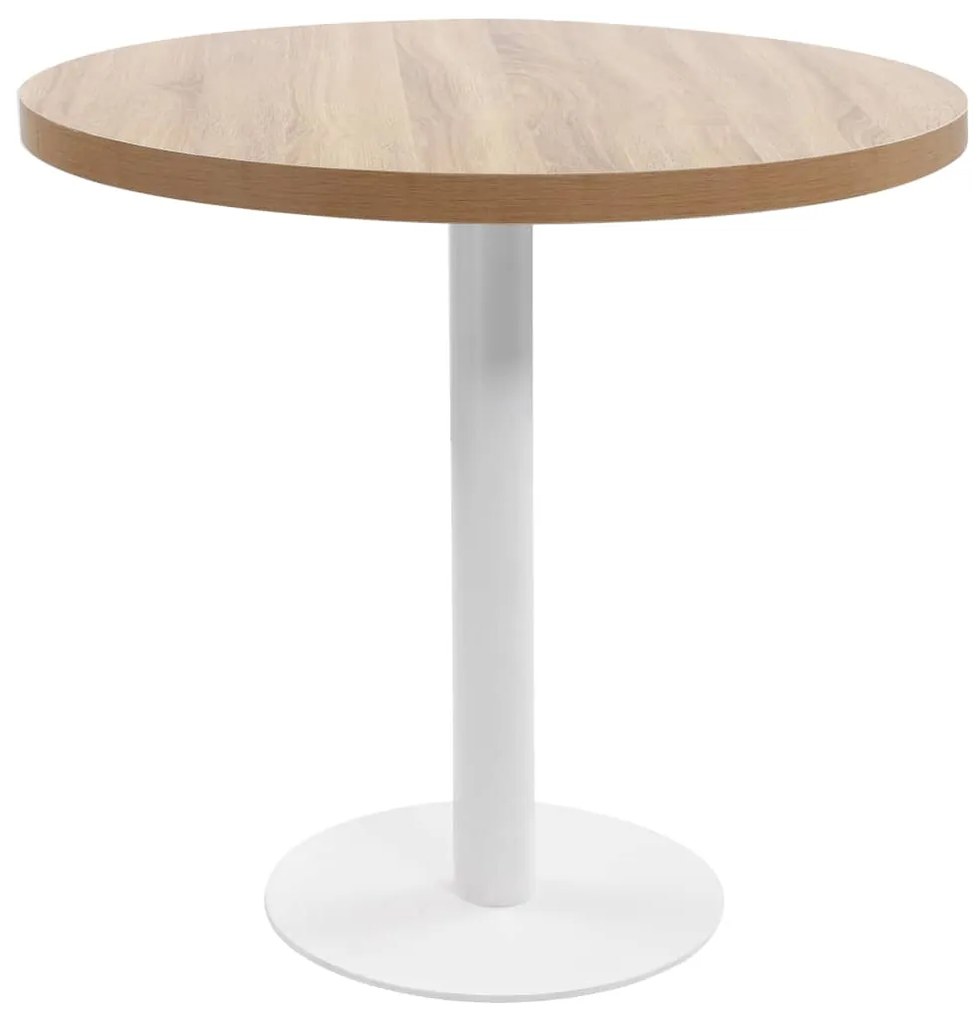 vidaXL Mesa bistrô 80 cm MDF castanho-claro
