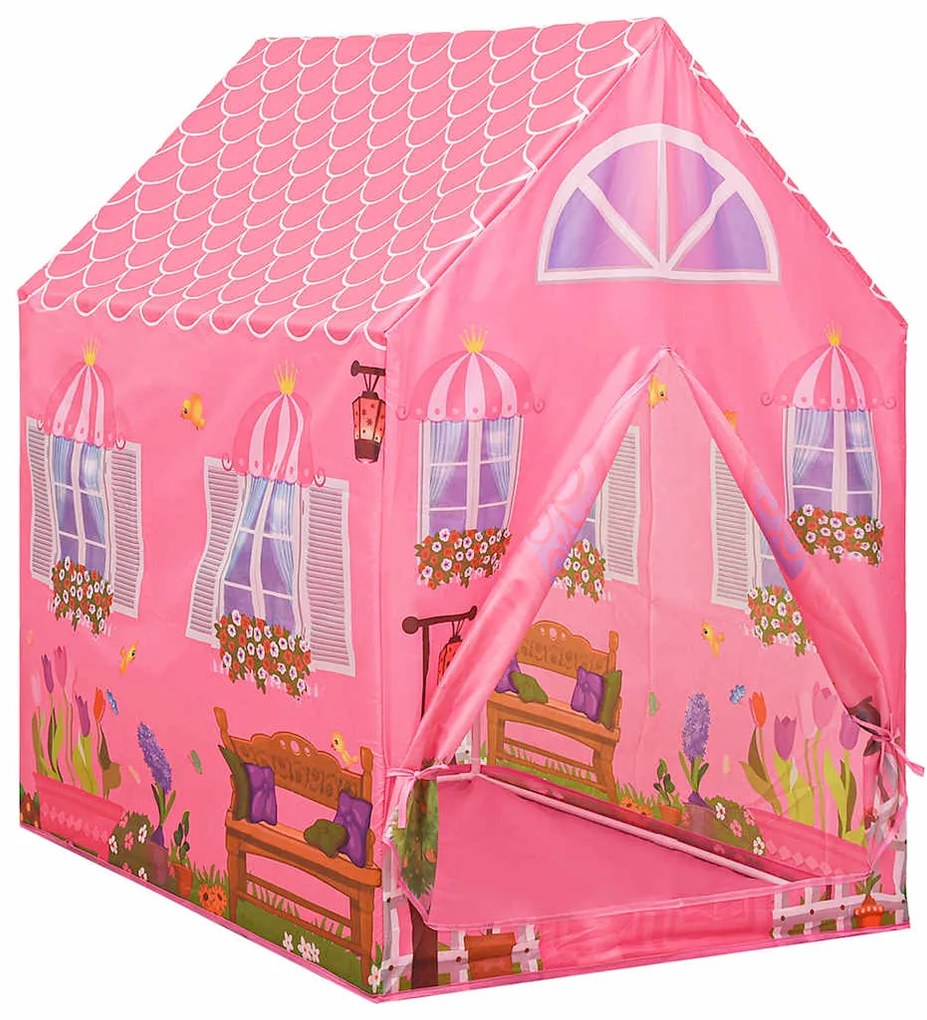 Tenda de brincar infantil com 250 bolas 69x94x104 cm rosa