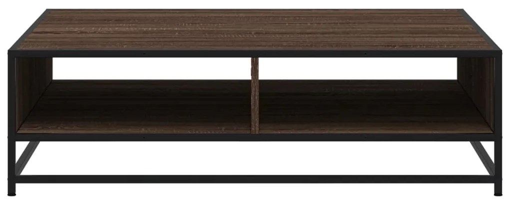 Mesa de centro derivados de madeira e metal carvalho castanho