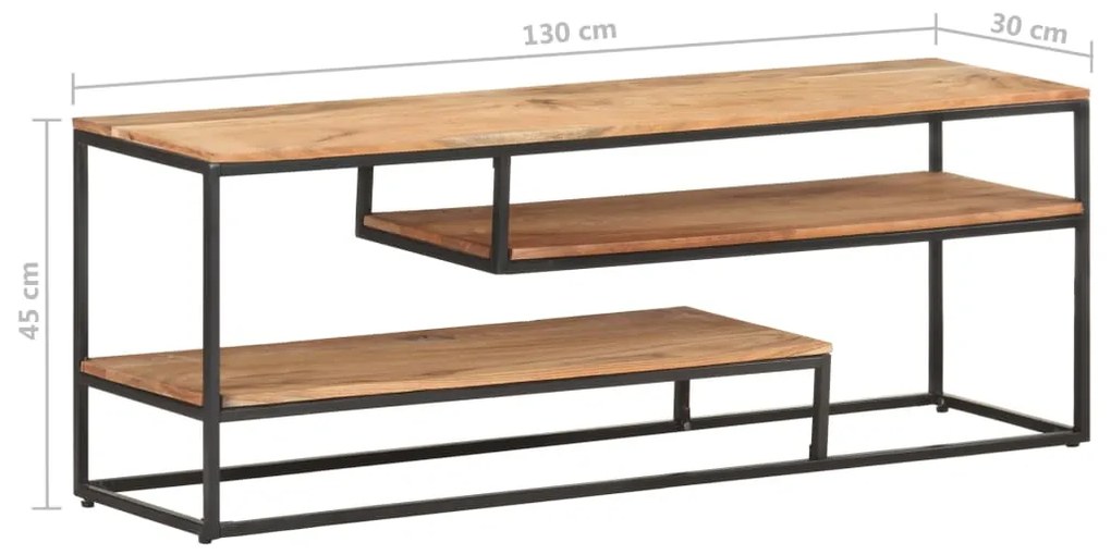 Móvel de TV 130x30x45 cm madeira de acácia maciça
