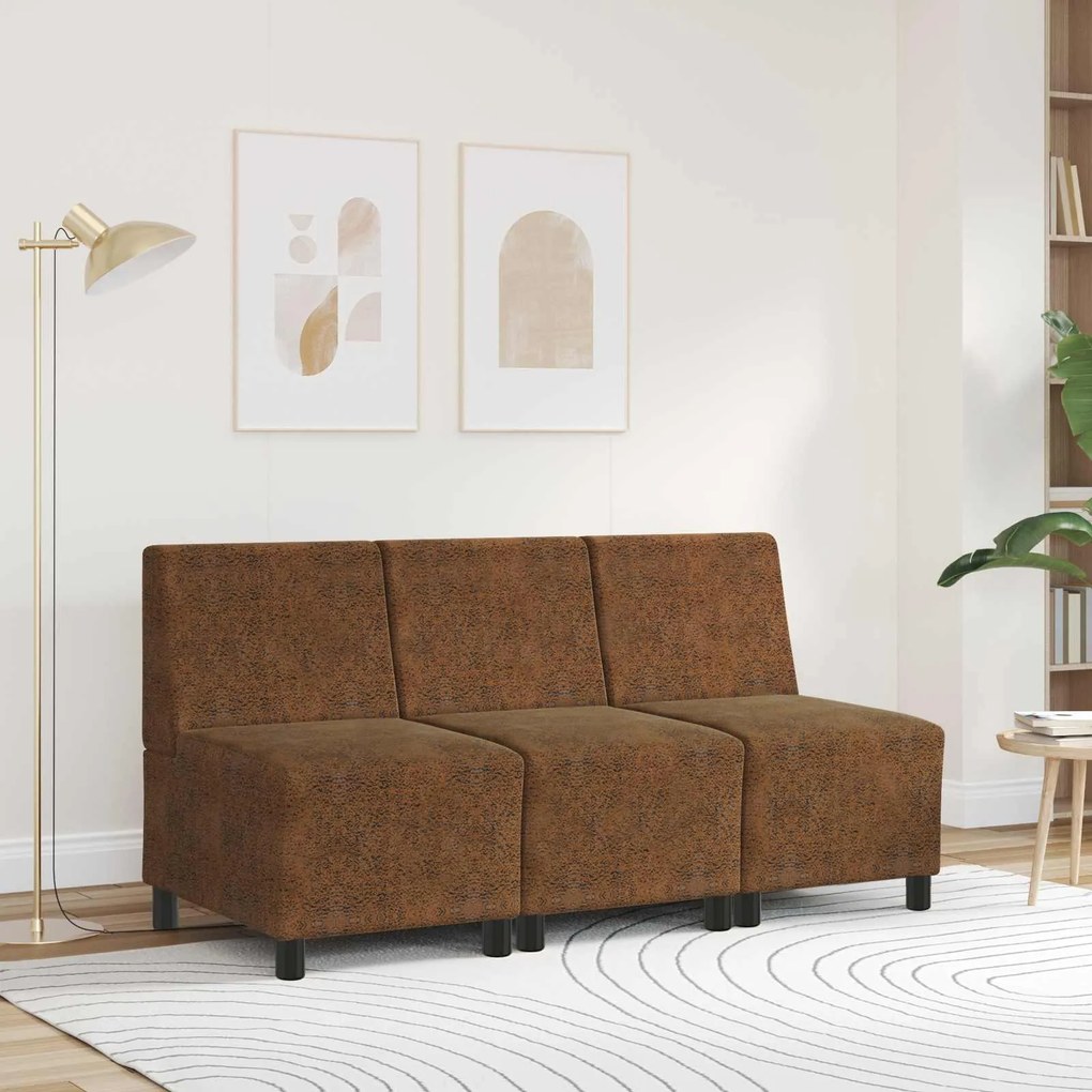 vidaXL | Cadeira Sofa | Castanho 55 x 74 x 82 cm Couro camurça sintético