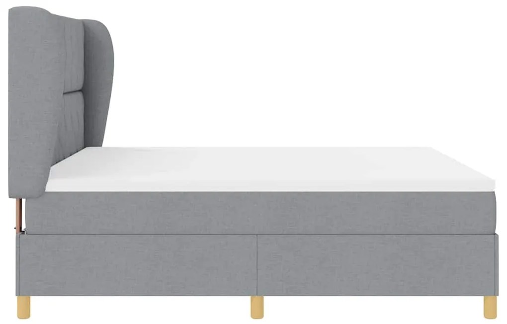 Cama Box Spring com Colchão vidaXL Cinza Claro 180x200 cm Tecido