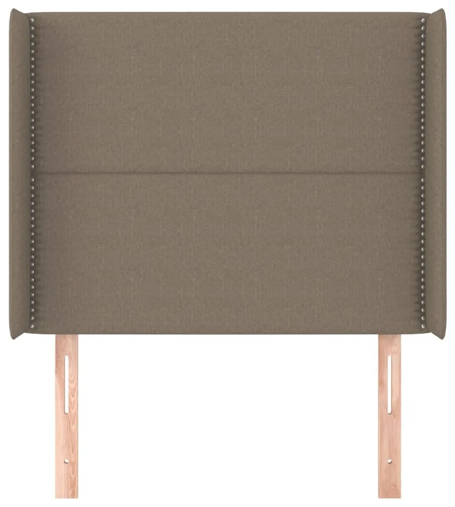 Cabeceira cama abas tecido 103x16x118/128 cm cinza-acastanhado