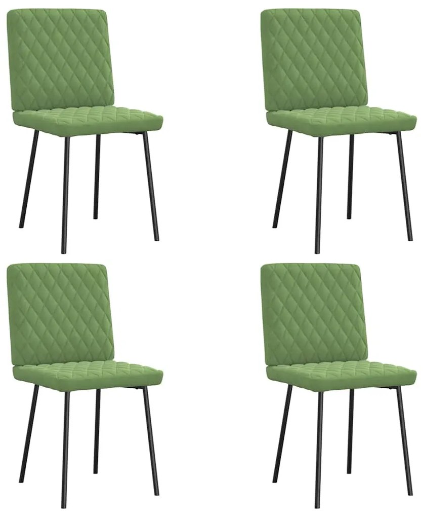 Cadeiras de jantar 4 pcs veludo verde-claro