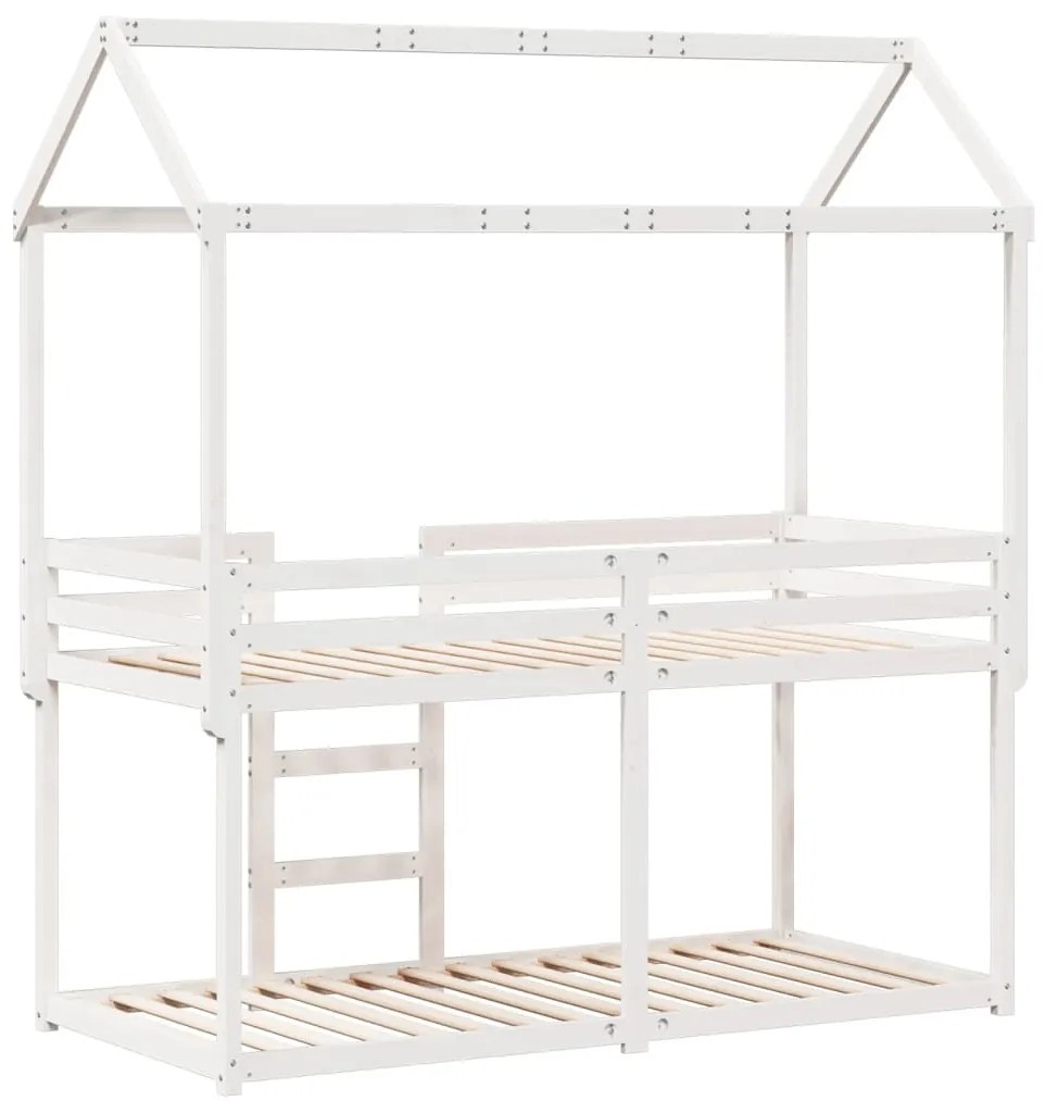 Beliche com telhado 75x190 cm madeira de pinho maciça branco