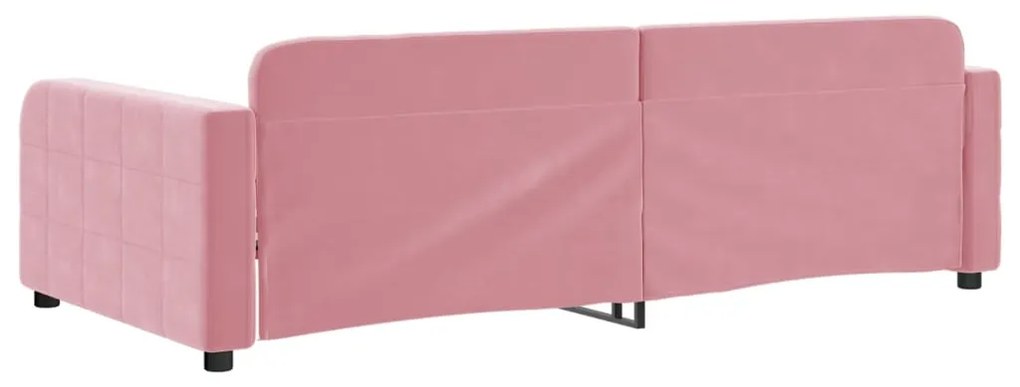 Sofá-cama 90x200 cm veludo rosa