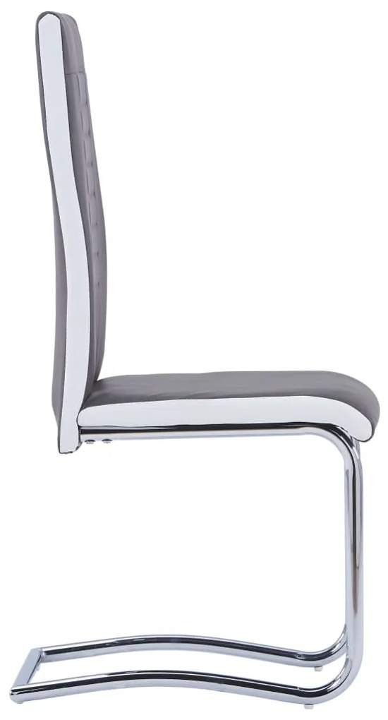 5 pcs conjunto de jantar couro artificial cinzento