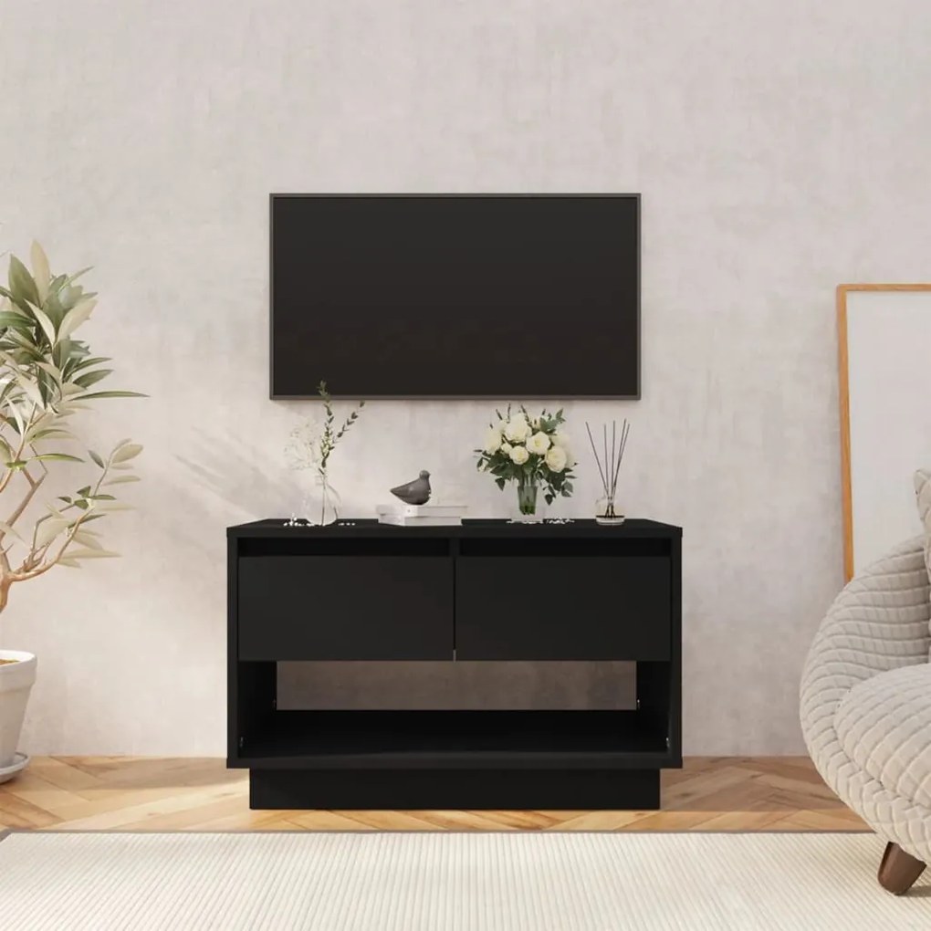 vidaXL Móvel de TV 70x41x44 cm derivados de madeira preto
