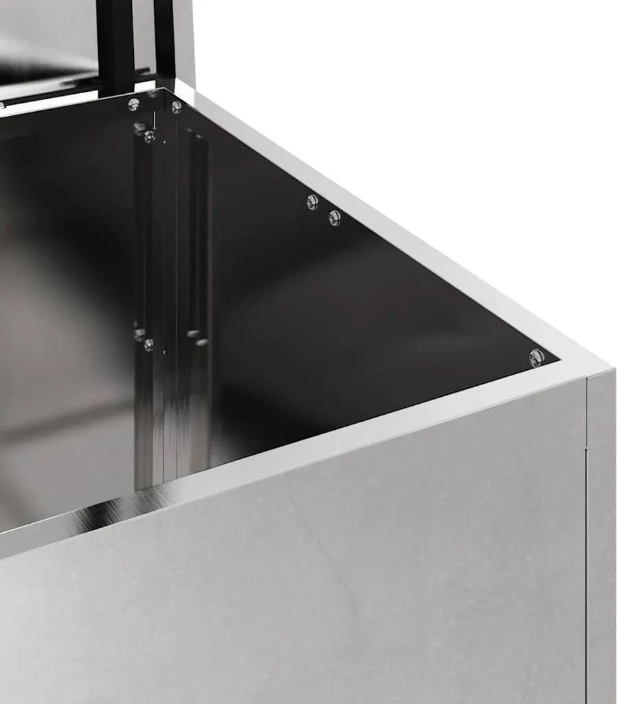 Caixa de Armazenamento Externa Prateado 80 x 50.5 x 50 cm