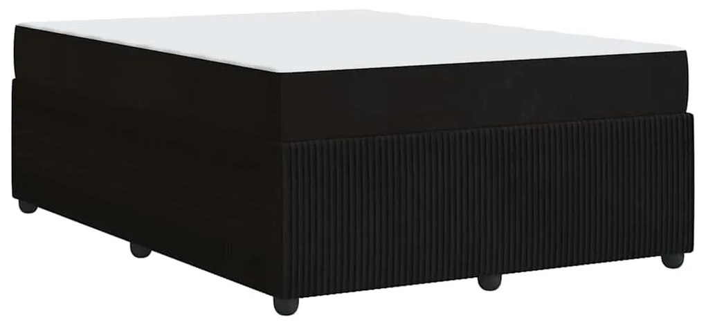 Estrutura de cama com colchão Outros Preto 160 x 200 cm Veludo