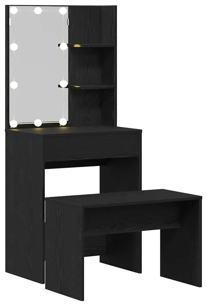Conjunto de Mesa de Maquilhagem vidaXL com LED de Madeira de Engenhari