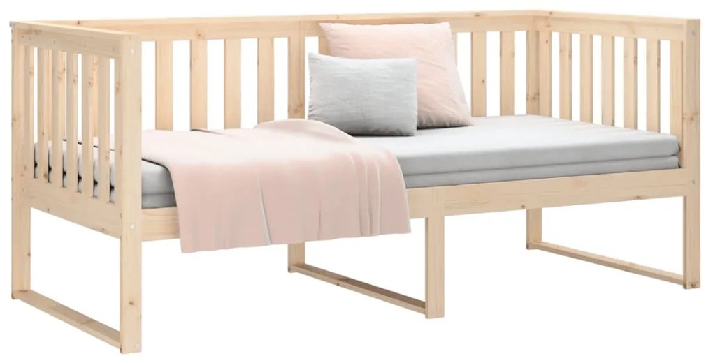 Sofá-cama sem colchão 90x200 cm madeira de pinho maciça
