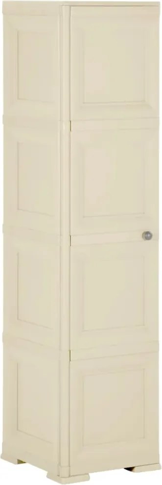 Armário de plástico 40x43x164 cm design de madeira branco