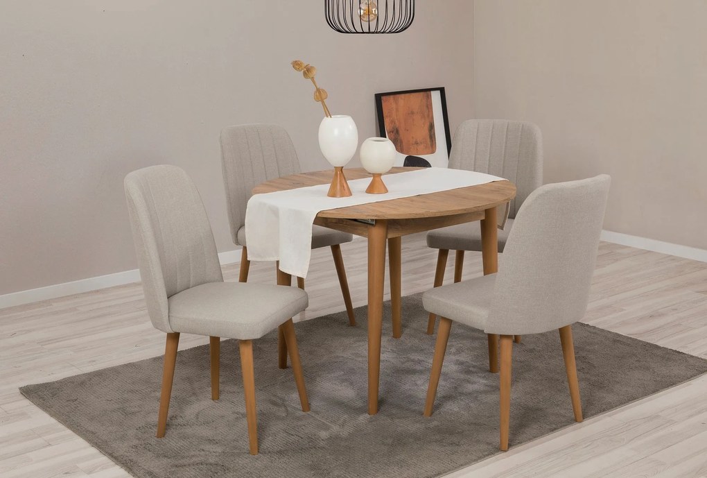 Conjunto de Mesa de Jantar Extensível e Cadeiras Vina – Pinho Atlântic