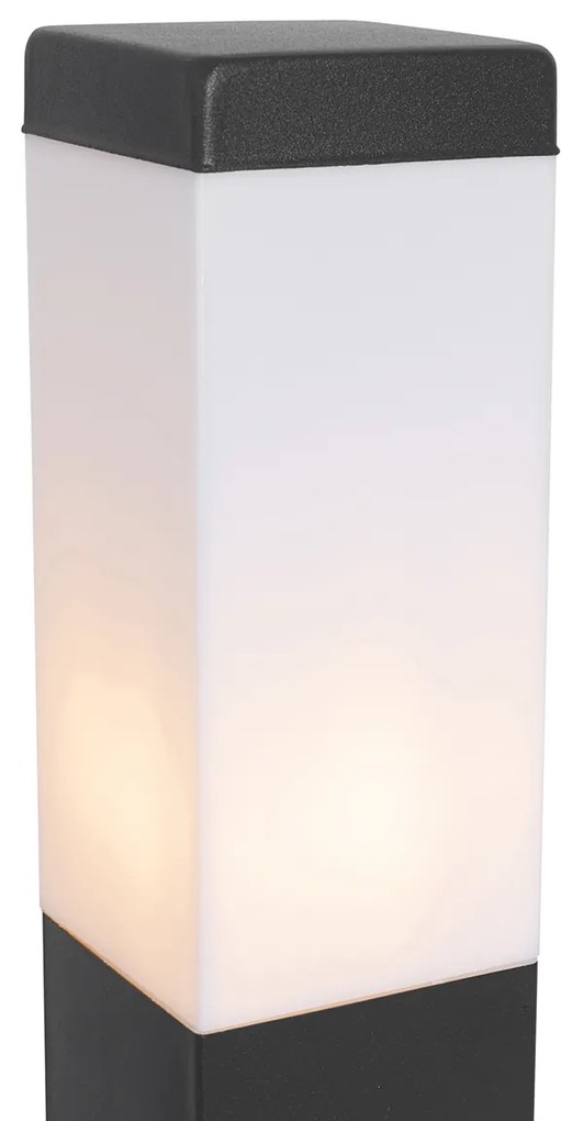 Candeeiro de exterior cinzento escuro 80 cm com tomada IP44 - Malios