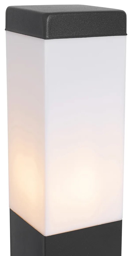 Candeeiro de Exterior Cinzento Escuro com Espigão de Solo e Prensa-Cabo 80cm Incl. Tomada IP44 - Malios