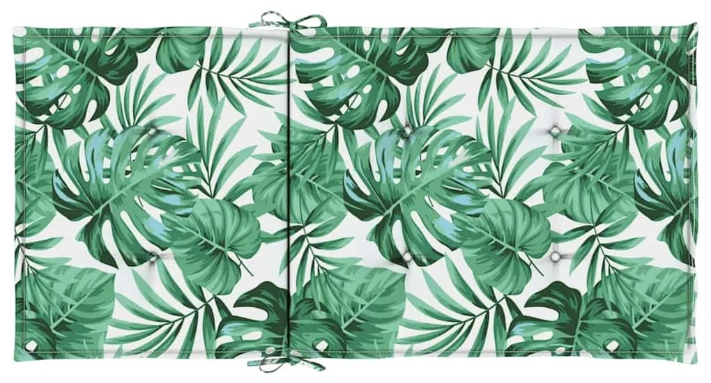 Almofadas de cadeira 2 pcs Padrão de folhas 100 x 50 x 3 cm