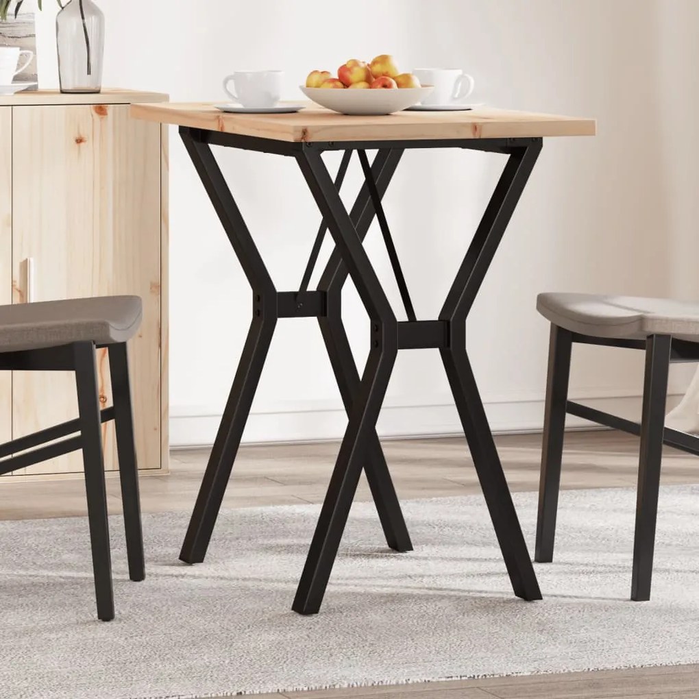 Mesa de jantar estrutura em Y 80x50x75,5 cm pinho/aço