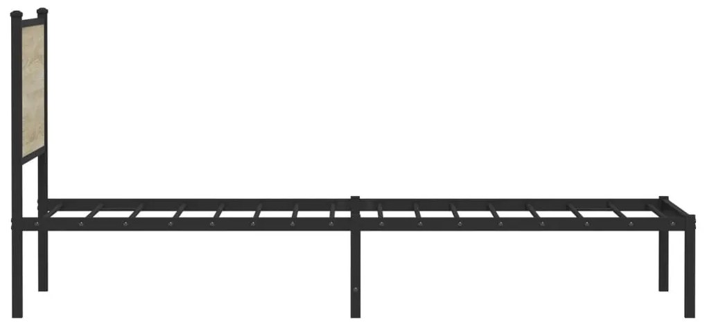 Estrutura de cama sem colchão 107x203 cm metal carvalho sonoma
