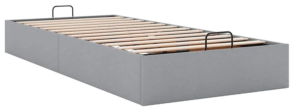 Estrutura de cama otomana sem colchão 90x200 cm cinzento claro