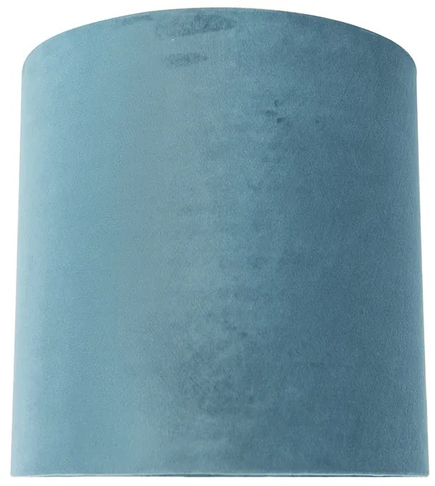 Abajur de veludo azul 25/25/25 com interior dourado