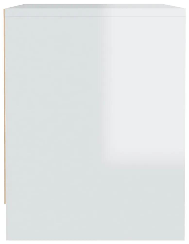 Mesa de Cabeceira Tolie - Branco Brilhante - Design Moderno
