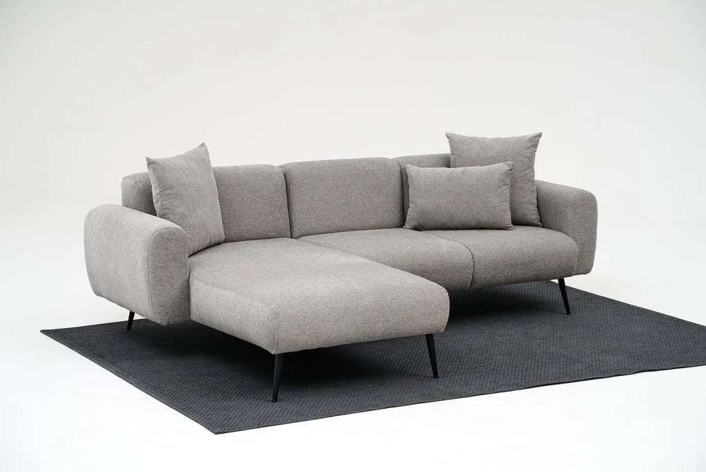 Sofá de Canto Side – Cinzento Claro – 252x77x82 cm