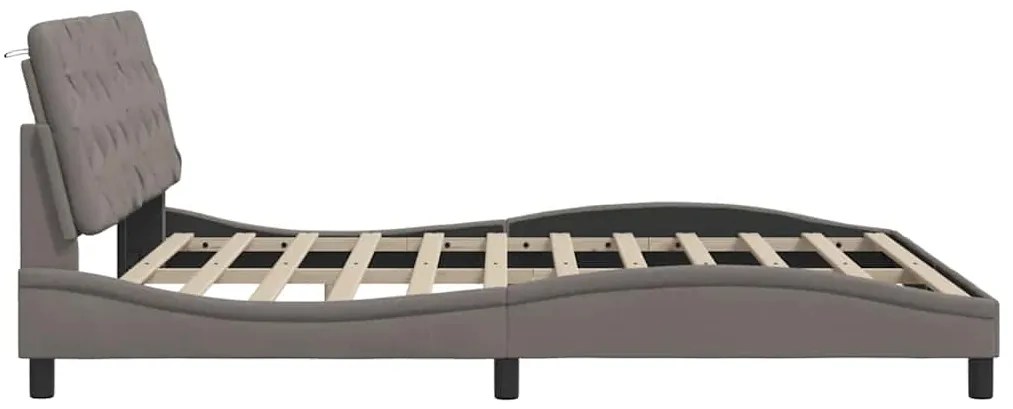 Estrutura de cama com LED sem colchão 180x200 cm tecido