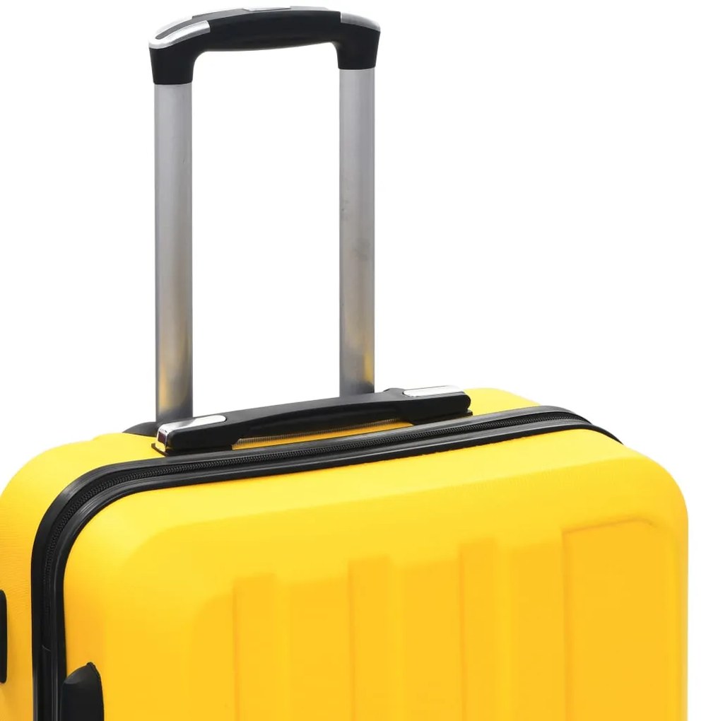 Conjunto de tróleis estojo rígido 3 pcs ABS amarelo
