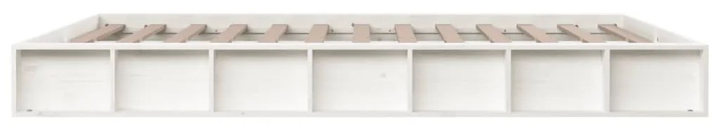 Estrutura de cama 120x200 cm madeira maciça branco