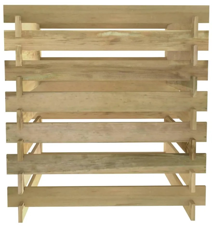 Caixa de compostagem ripada 90x90x90 cm pinho impregnado