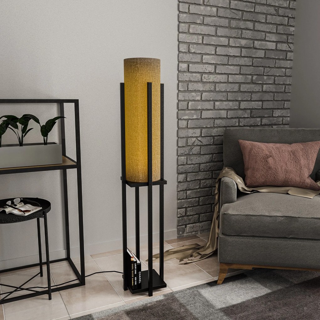 Candeeiro de Pé Shelf Lamp – Preto – 25x25x130 cm