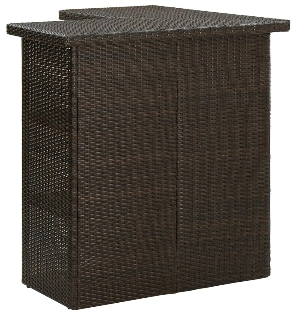4 pcs conjunto de bar p/ jardim com almofadões vime PE castanho