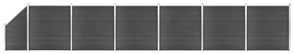 Conjunto de painel de vedação WPC 1138x(105-186) cm preto